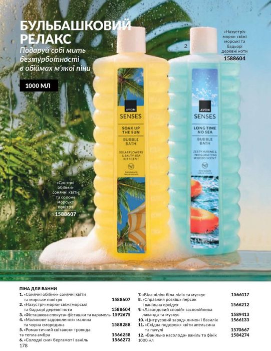 Avon Спреї для тіла, крем для тіла Care, шампунь, піна для ванни.