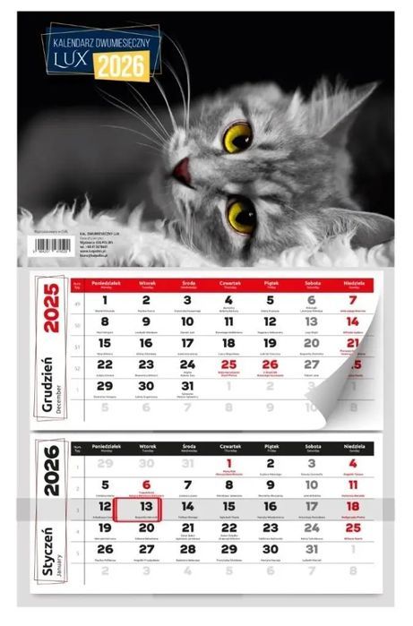 Kalendarz 2026 dwumiesięczny lux. KALPOL.BIS kalendarze