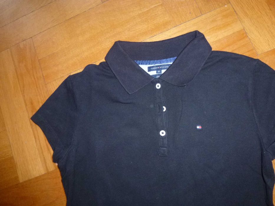 TOMMY HILFIGER koszulka oryginalna  polo czarne damskie S