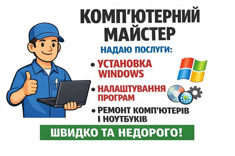 Ремонт компьютера Установка Windows Настройка программ Установка защит