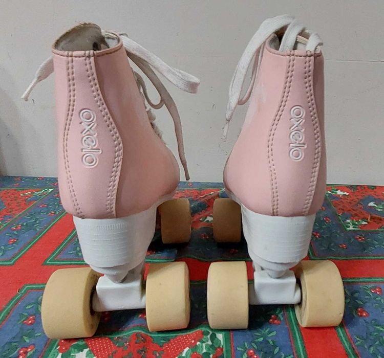 Wrotki figurowe Oxelo dla dziewczynki rozm. wkładki 20 cm różowe