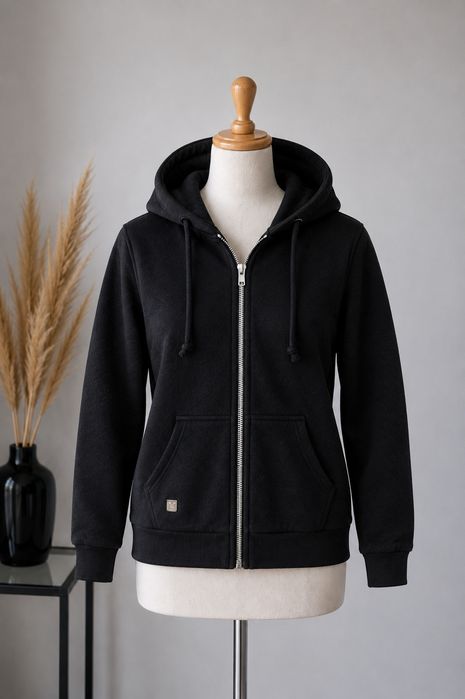 Bluza czarna z kapturem cropp S