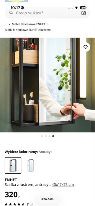 Szafka z lustrem do lazienki ikea enhet