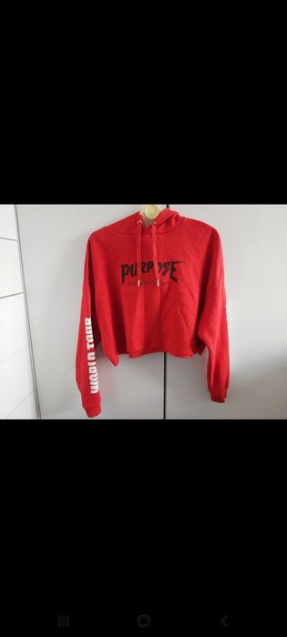 Bluza crop top oversize czerwona Justin Bieber Purpose World Tour