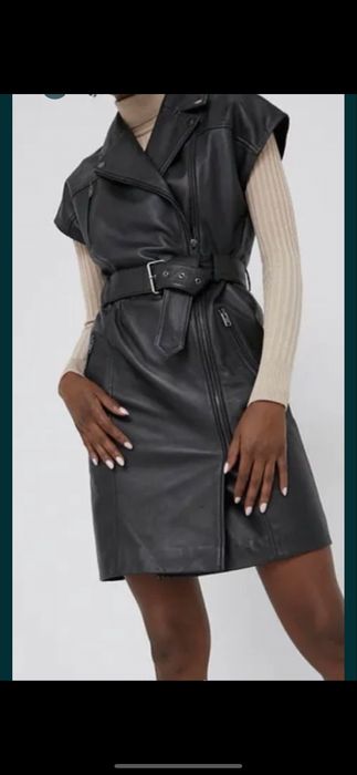 Плаття шкіряне кожаное платье куртка Yasha бомпер М-Л