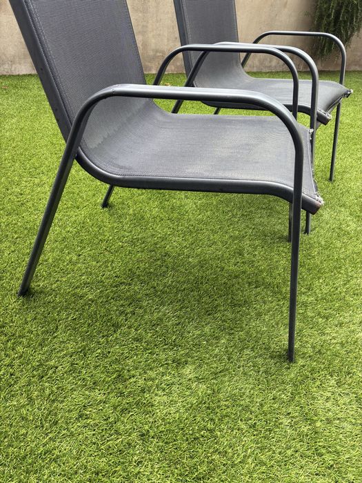 Cadeiras de exterior para jardim 85x47cm Cinzentas