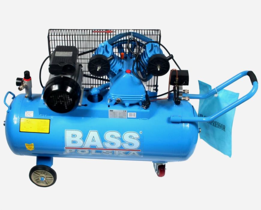 Kompresor BASS POLSKA 100l  PRO z napędem na pas! Gwarancja