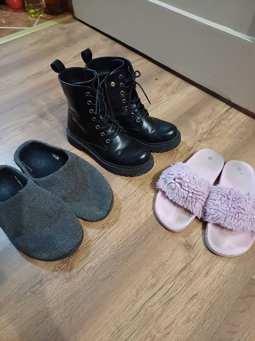 Buty zimowe 37 i kapcie