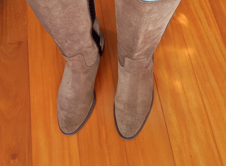 Botas camurça castanhas
