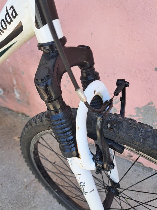 Bicicleta skoda com suspensão