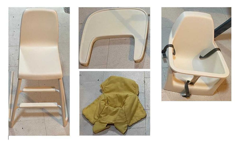 Cadeira alta com tabuleiro