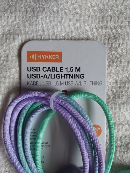 Kabel USB-A na Lightning 1.5m Hykker nowy