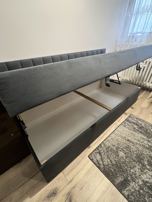 Łóżko/Tapczan tapicerowany grafitowy 90x200