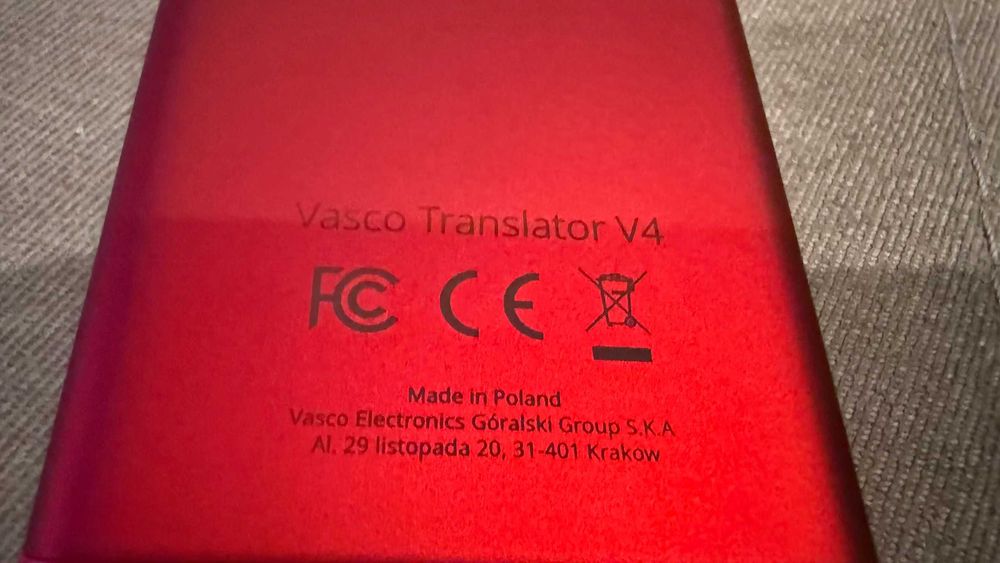 VASCO translator wersja V.4 Kolor czerwony, stan idealny. Gorąco polecam !!!