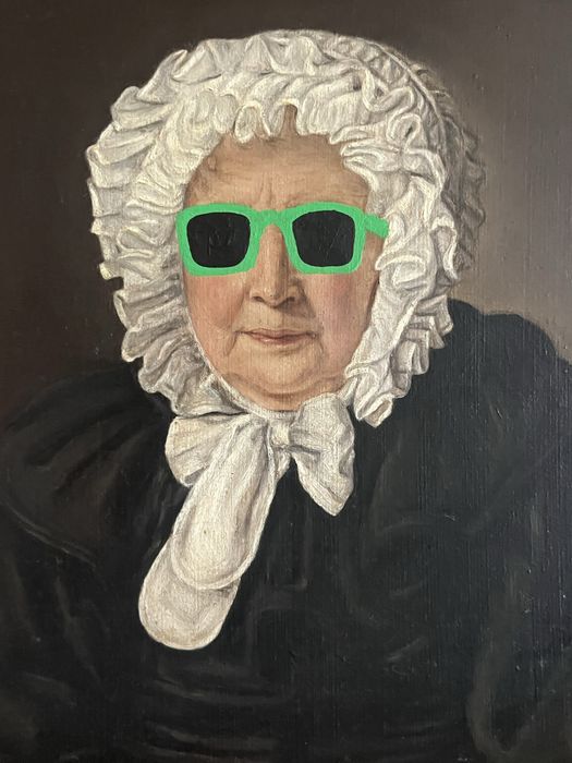 Oleo sobre tela Sec XIX / intervencao artista alemao