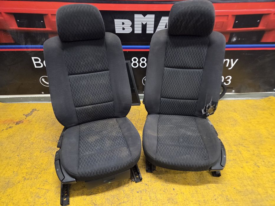 BMW E46 Sedan Kombi Fotele Ciemny Welur Komplet Prawy Lewy Części BMA