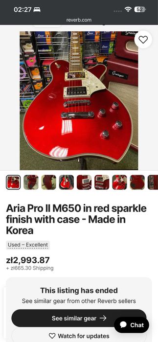 Gitara elektryczna Aria pro II  M 650 OKAZJA!