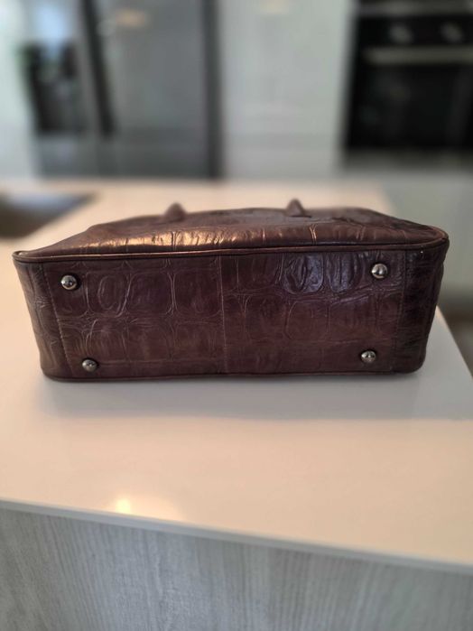 Mala em pele genuína Adolfo Dominguez