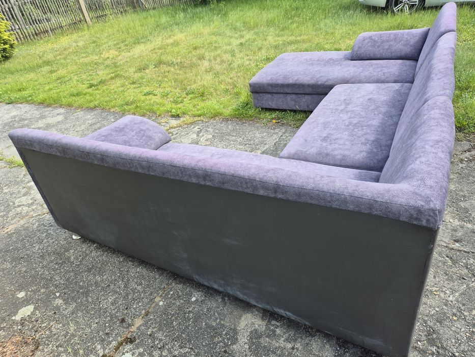 Kanapa sofa duża szara  z funkcją spania narożnik