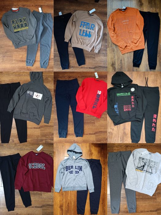 Свитшоты, регланы, спортивные штаны, костюмы, куртки, пижамы, боксеры.