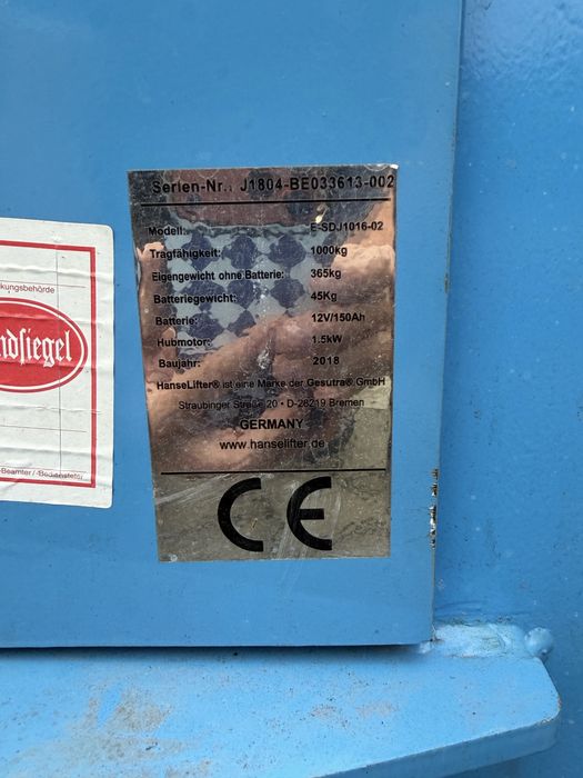 Paleciak elektryczny Hanselifter
