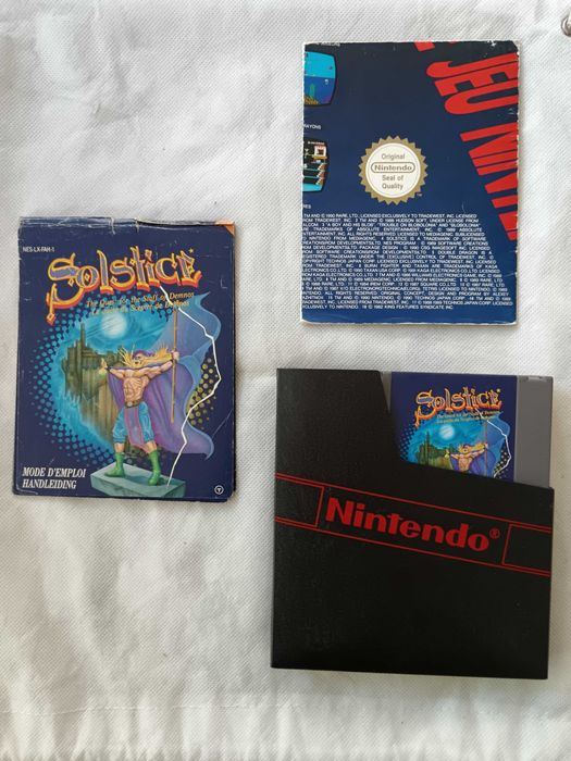 Solstice [NES, 1991] Solto com capa, manual e poster da Nintendo