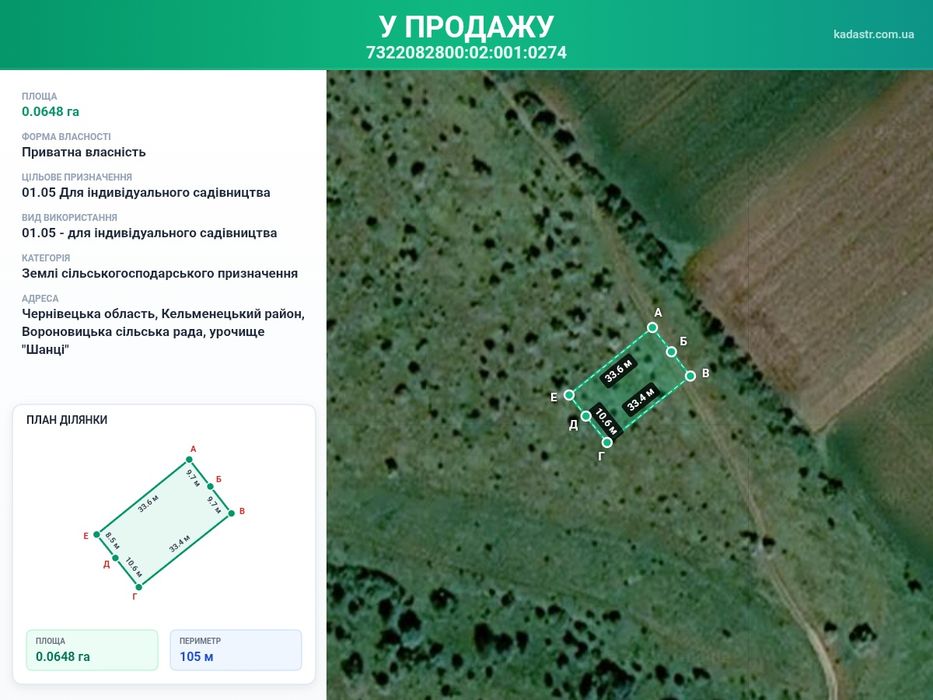 Продам земельну ділянку під садівництво або забудову