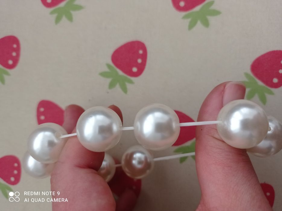 Elástico de cabelo pérolas fantasia | Novo