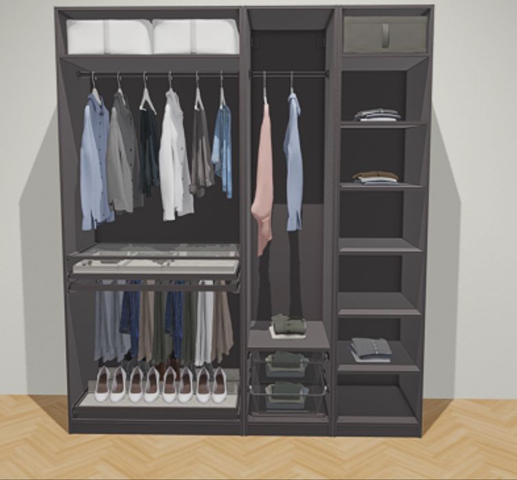 Szafa ikea PAX, 200x235, lustra, szuflady, półki, bardzo pojemna