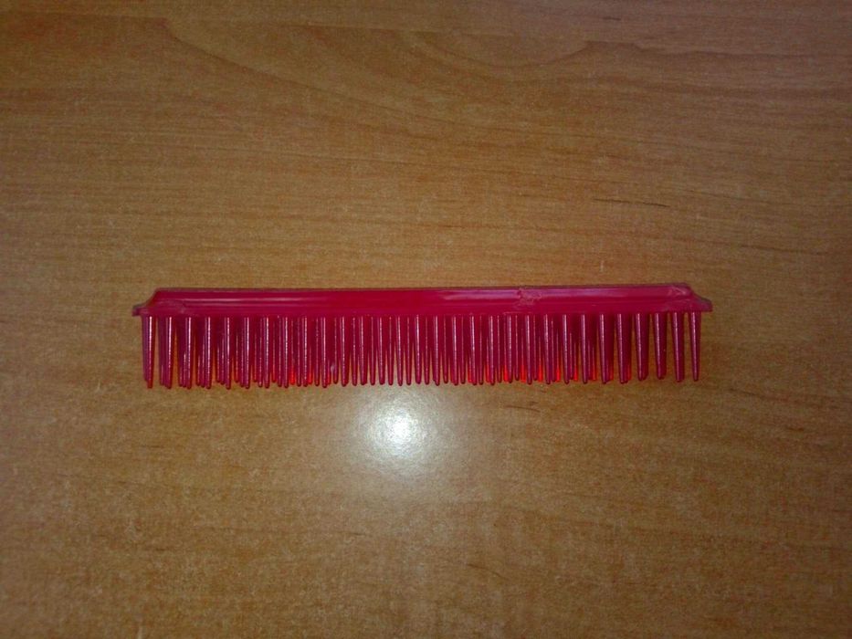 Grzebień do włosów potrójny grzebyk czerwony 13,5cm PRL