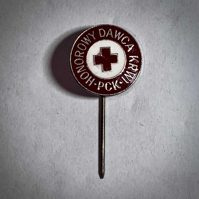Odznaka PCK „Honorowy Dawca Krwi” PRL – Emalia, Oryginał