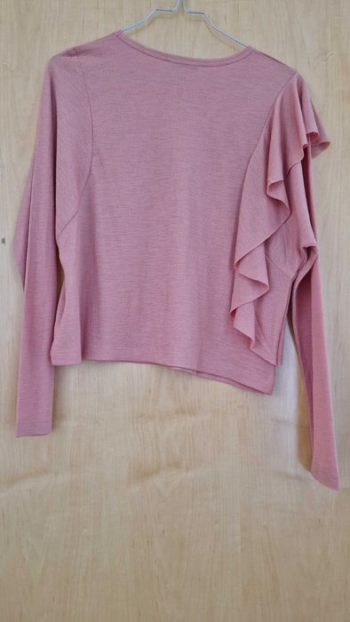 Blusa rosa, managa comprida, Zara, tamanho S