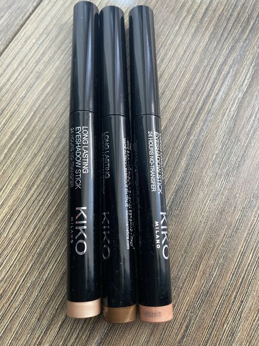 Kiko  eyeshadow stick cienie w kredce 3sztuki
