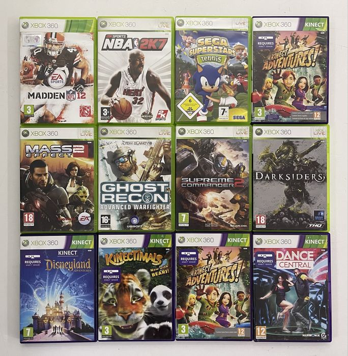 Xbox 360 оригинальный диск Mass Effect 2, Darksiders, NBA, sonic б/у
