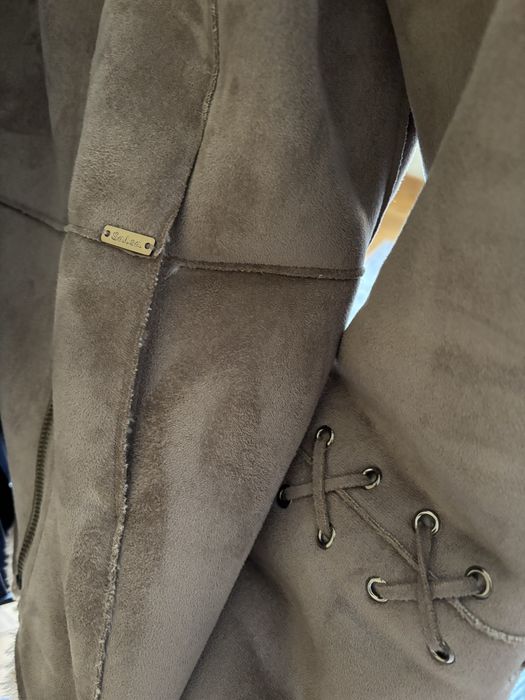 Casaco camurça com pêlo e forrado Salsa