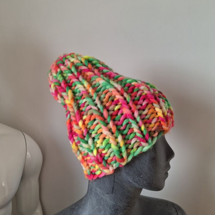 czapka handmade wełna merino