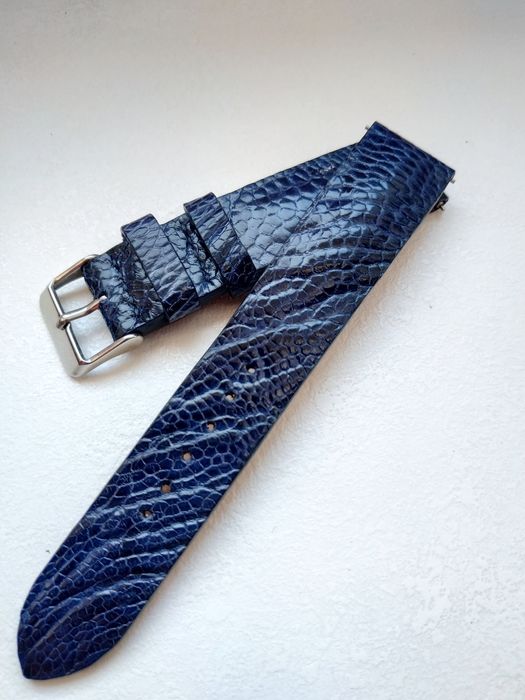 Pasek skórzany do zegarka 20 mm - noga strusia