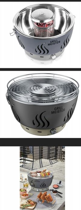 GRILLMEISTER  na węgiel drzewny z aktywną wętylacją