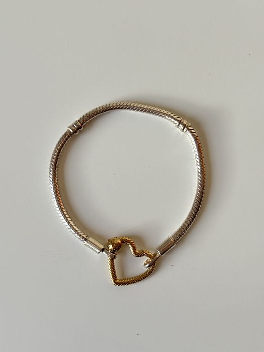 Pulseira pandora coraçao ouro