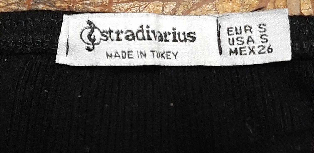 Top na krótki rękaw, Stradivarius, czarny, rozmiar S
