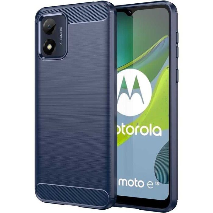 Противоударный чехол накладка для Motorola Е13 E14 карбон Мото Е14 Е13