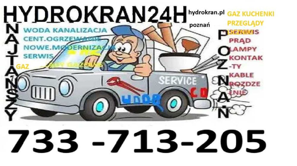 Hydraulik Elektryk  Gaz termin od zaraz najtańszy  upr. kamera