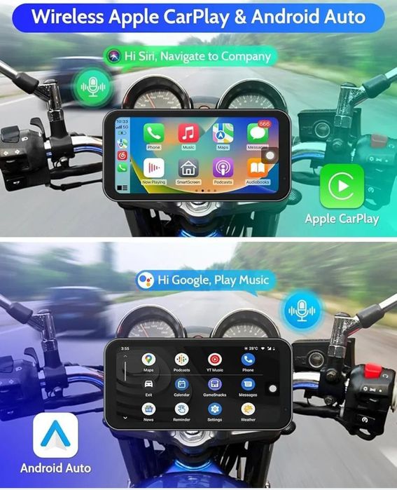 Мультимедійна аудіо-відео система для мотоциклів | 5” сенсорний диспле