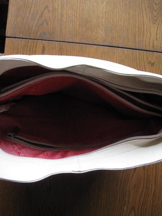 Torebka damska ze skóry naturalnej licowej Verso kolor ecru