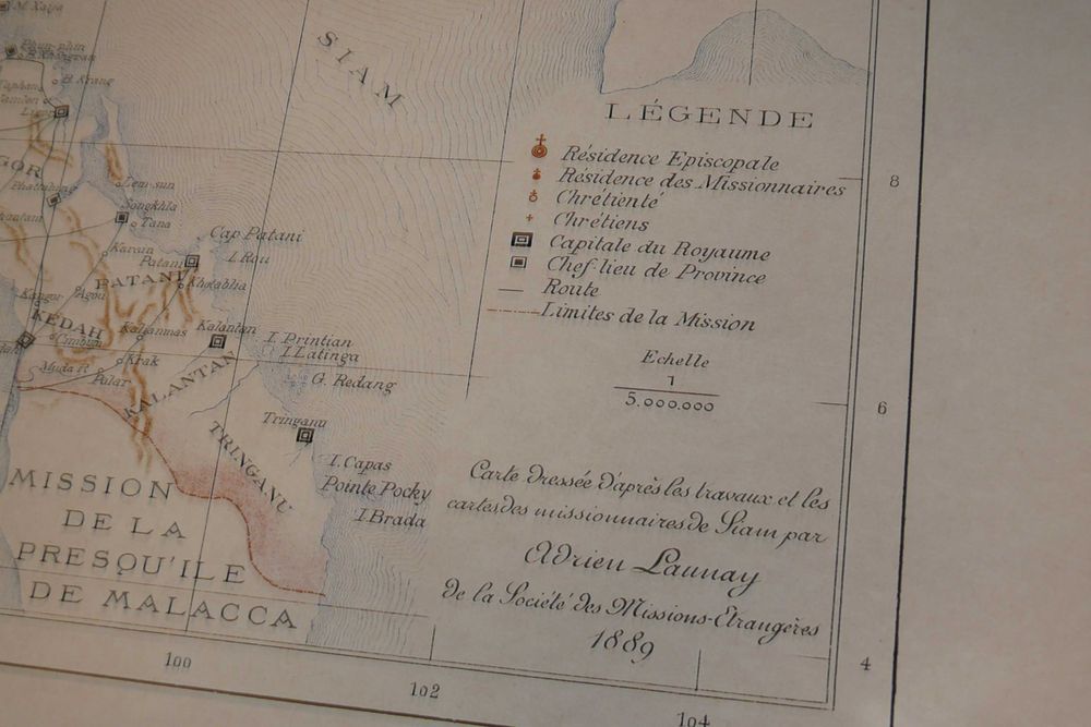 Reprodução impressa de Mapa da Tailandia - Siam 1889