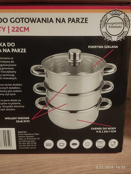 Garnek do gotowania na parze