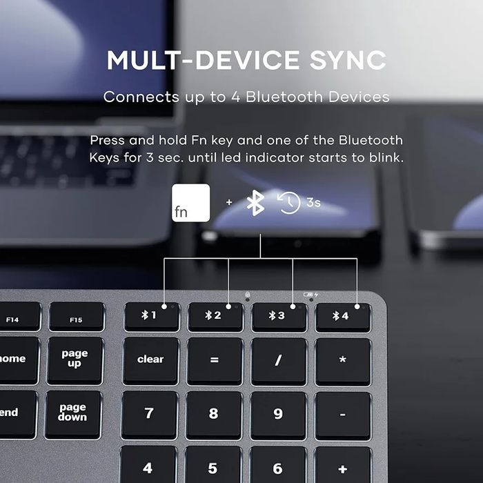 Клавіатура Satechi Slim X3 Bluetooth бездротова підсвічена сіра US