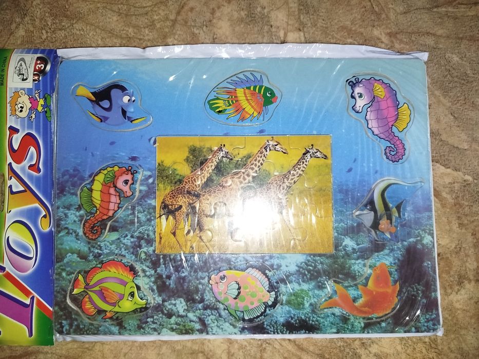 Деревянная рамка-вкладыш+пазлы