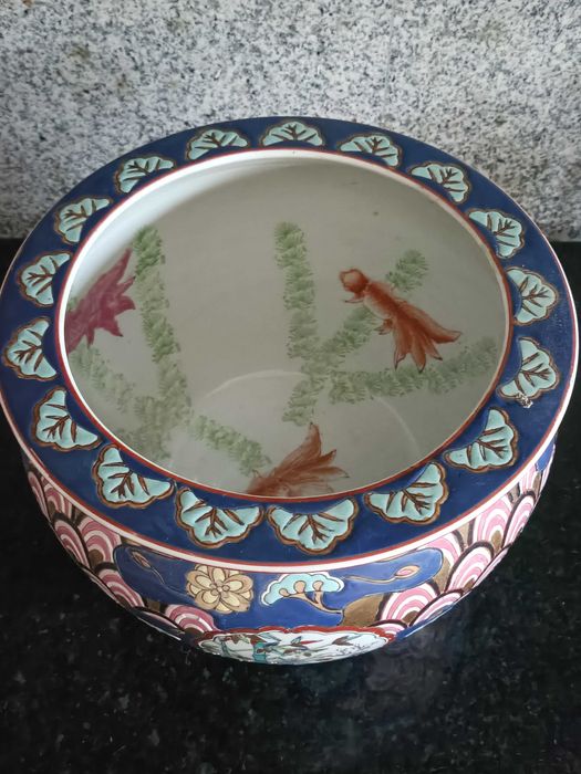 Vaso de porcelana chinesa estilo fish bowl