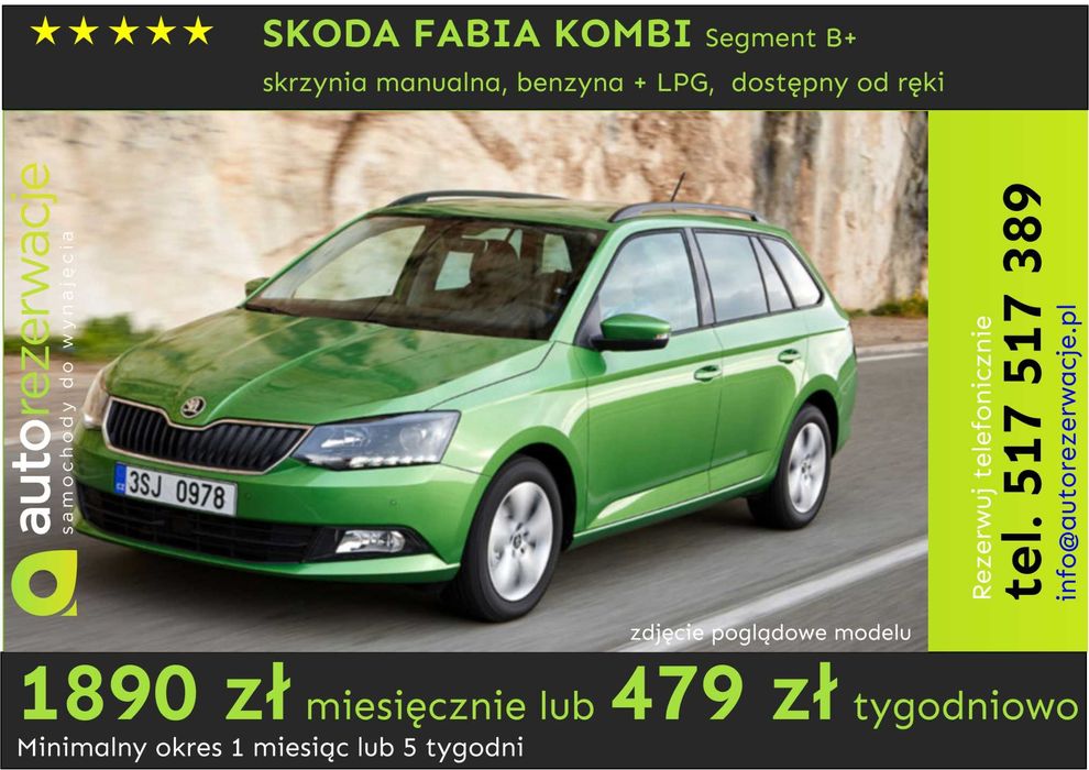 Wynajem wypożyczenie samochodów/aut za 1299 za 30 dni lub 339co 7 dni